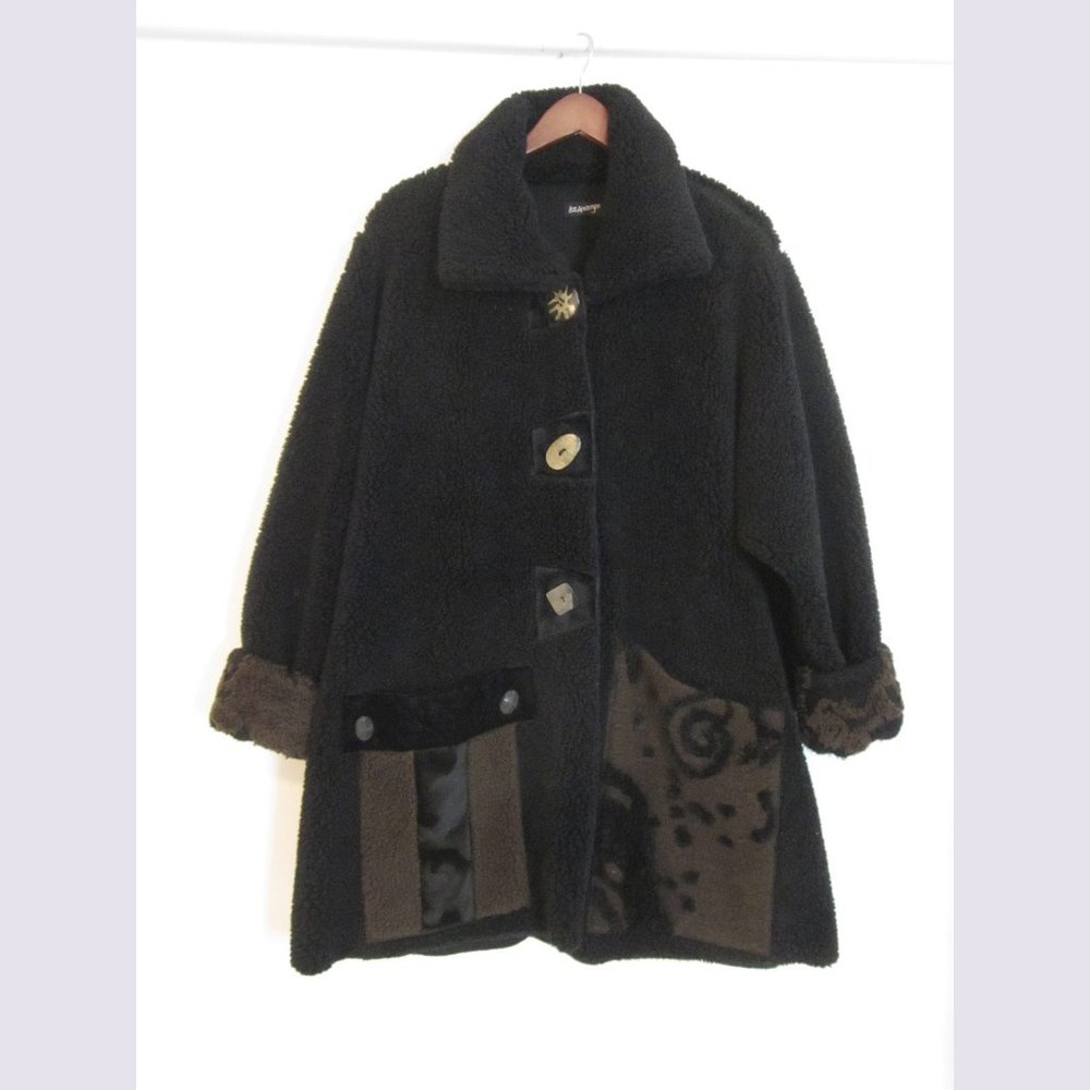 Lee Andersen Thick Sherpa Artsy Fleece Coat Jacket XL 3